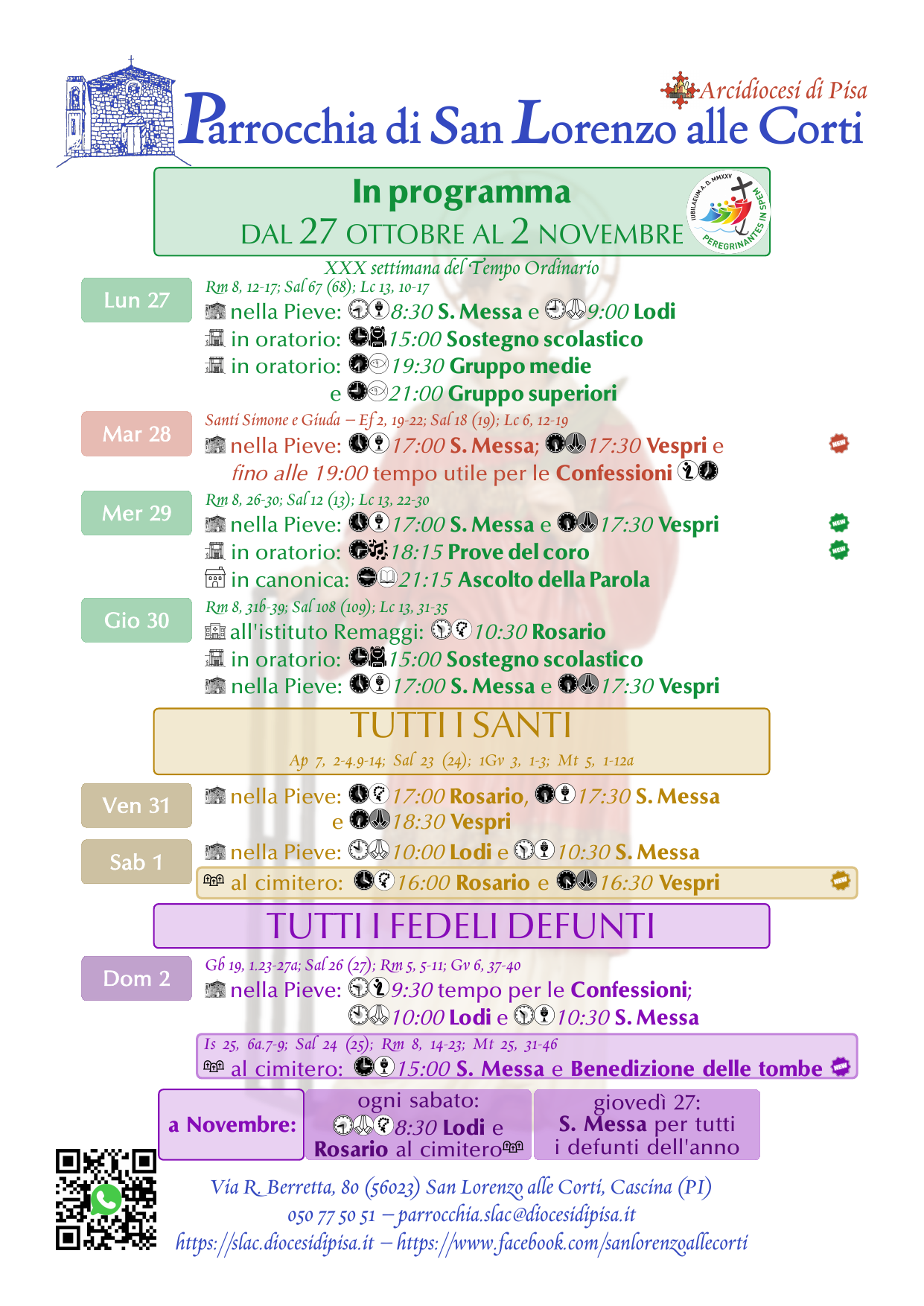 27 Ottobre – 2 Novembre 2025