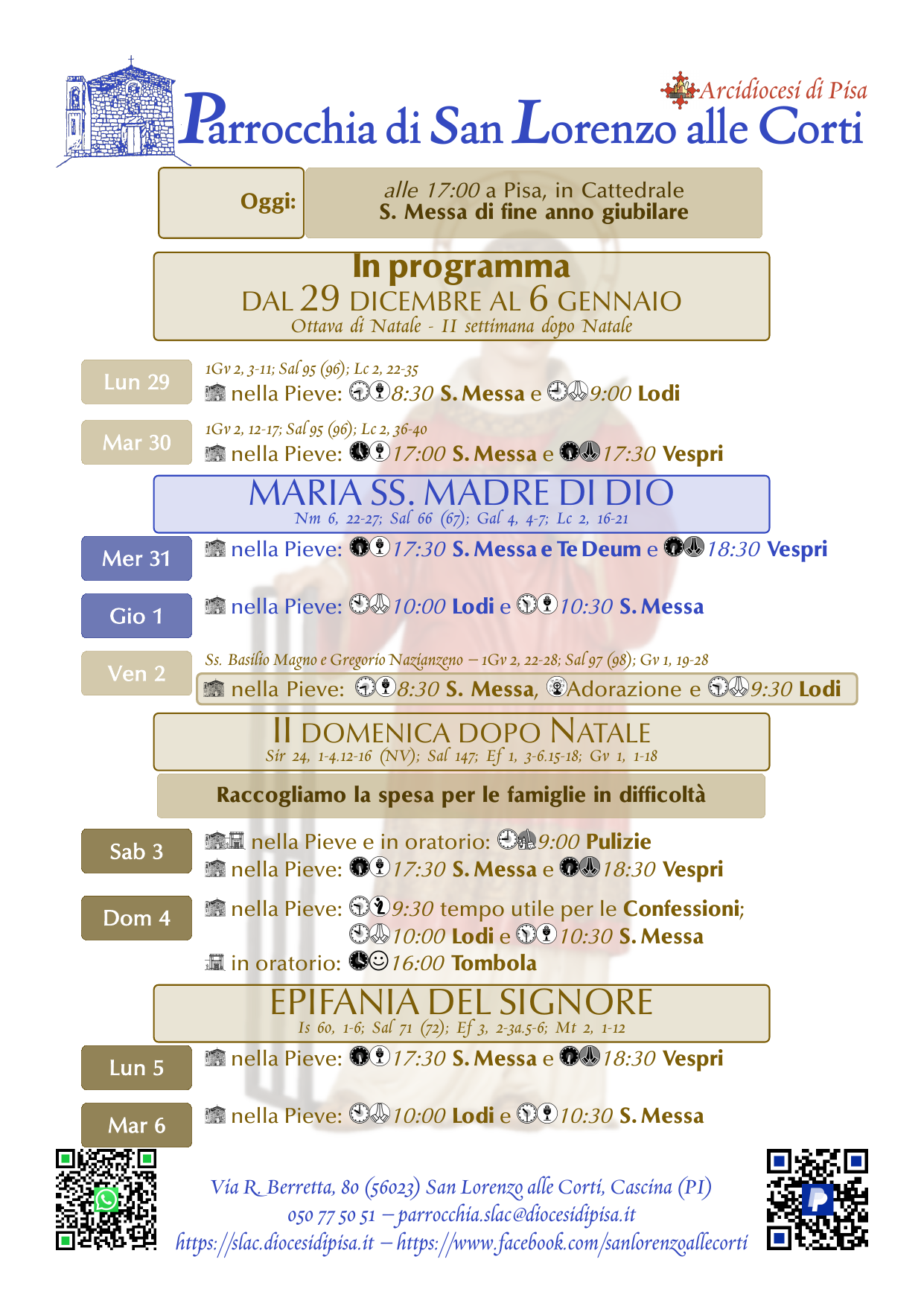 29 Dicembre 2025- 6 Gennaio 2026