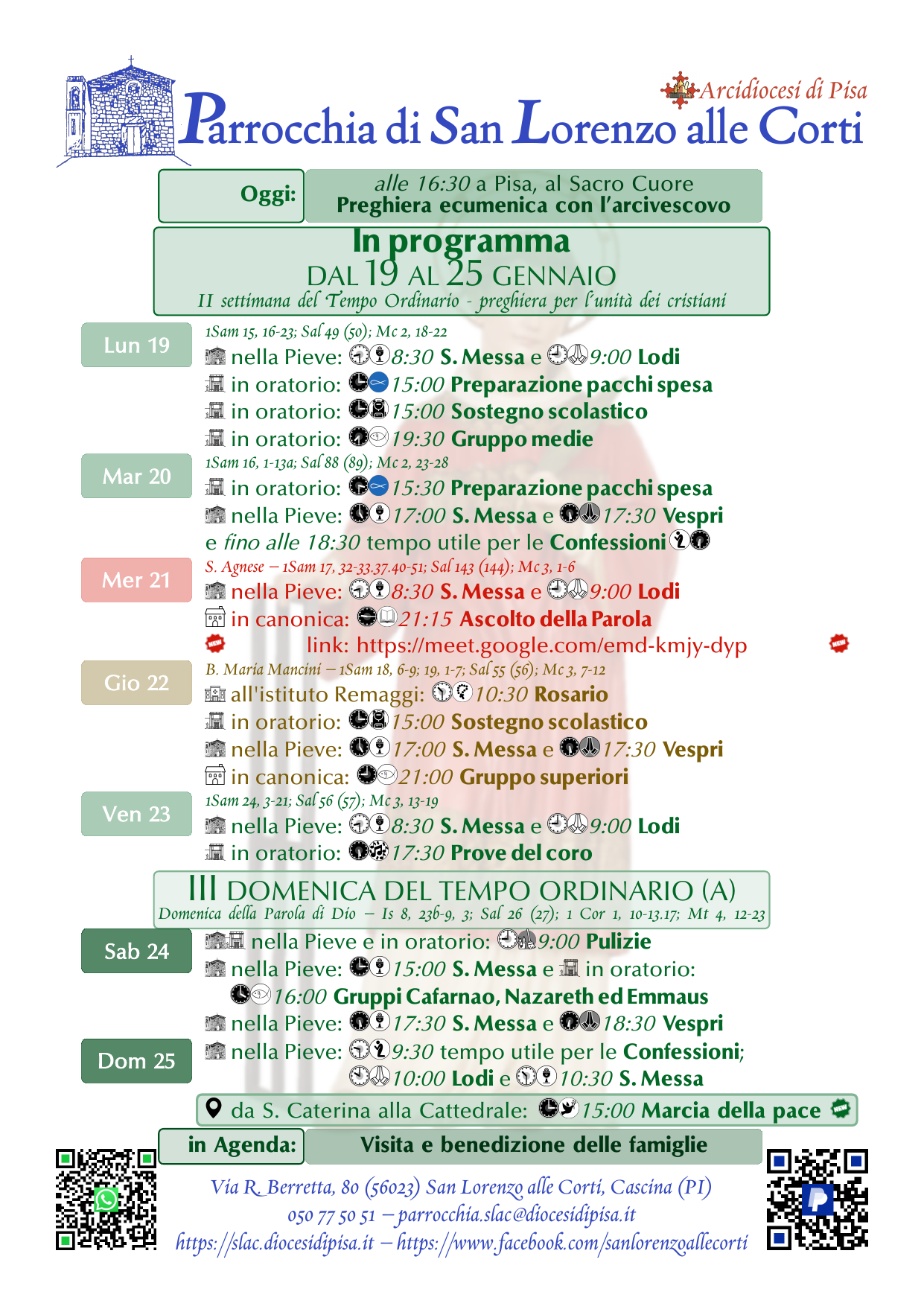 19 – 25 gennaio 2026