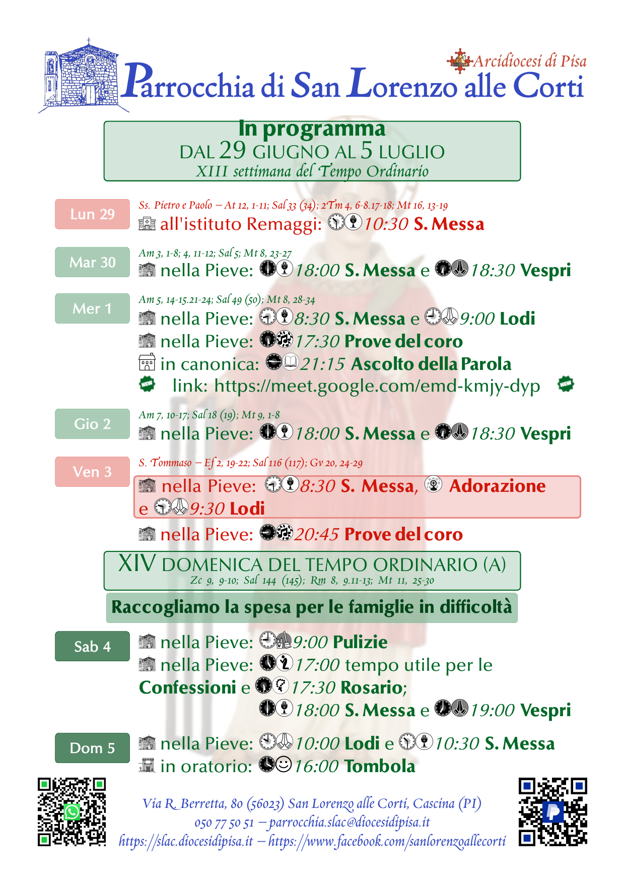 29 giugno – 5 luglio 2026