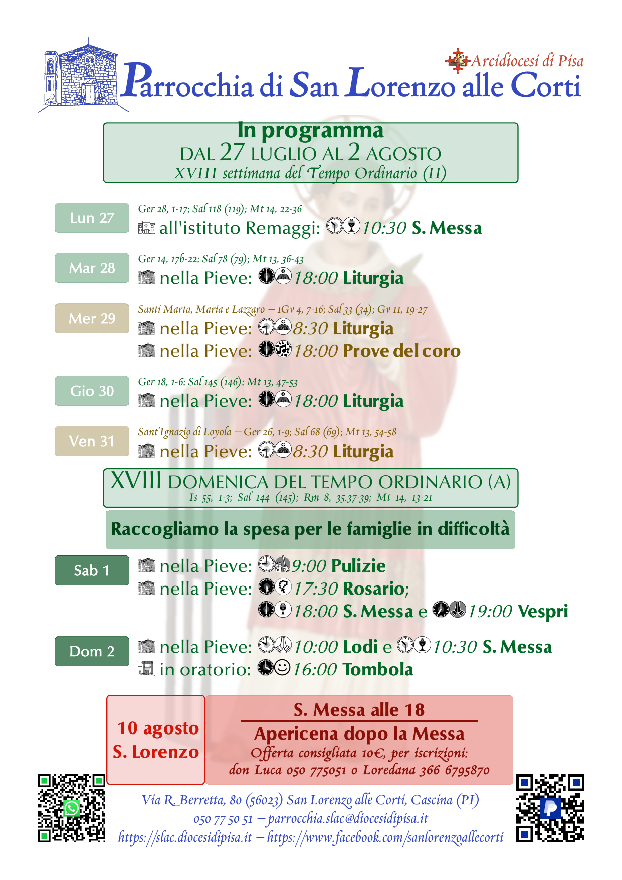 27 luglio – 2 agosto 2026